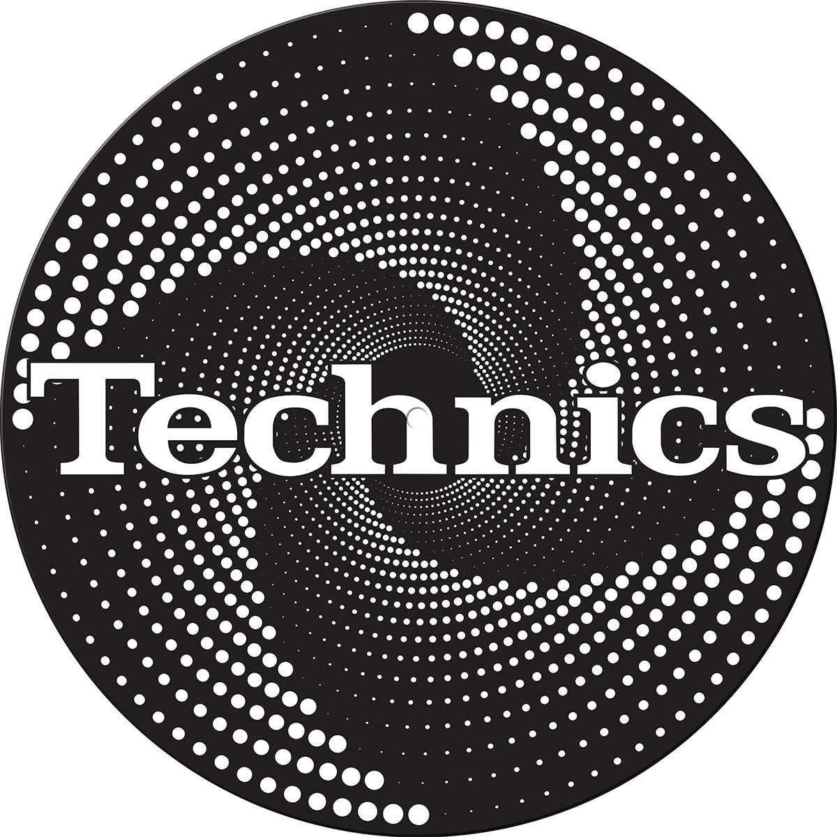 Technics Logo DJ Slipmats – Pair – Black Felt With Gold Logo Print – Made In Belgium