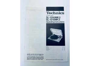 Original Operating Instructions for SL-1200 / 1210 MK2