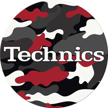 Technics Logo 'Army Black/Red' Slipmats
