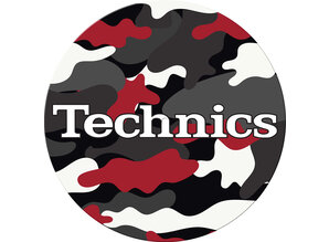 Technics Logo 'Army Black/Red' slipmats by Slipmat Factory