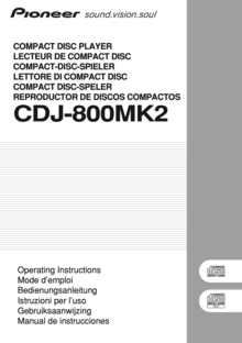 CDJ-800 MK2 Operating Instructions