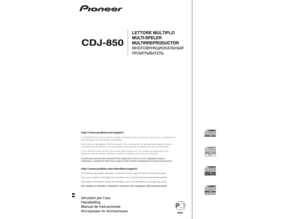 Original Operating Instructions for Pioneer CDJ-850