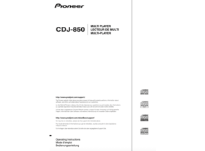 Original Operating Instructions (EN FR DE) for Pioneer CDJ-850