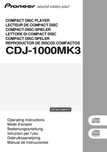 CDJ-1000 MK3 Operating Instructions