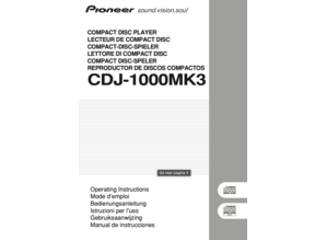 Originele handleiding voor Pioneer CDJ-1000 MK3