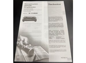 Original Operating Instructions for SL-1200 / 1210 M3D turntable