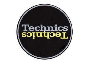 Technics Mirror Yellow on Black Slipmats, proffessional quality by Magma