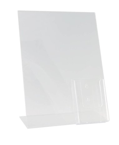 Displaymagazijn.nl Kaarthouder L rechtopstaand met folderhouder Displaymagazijn.nl Kaarthouder L rechtopstaand met folderhouder