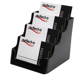 Deflecto Visitekaarthouder 4 vaks Zwart Deflecto Visitekaarthouder 4 vaks Zwart