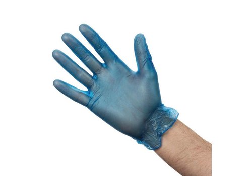  HorecaTraders Gants en vinyle bleu | 3 formats 