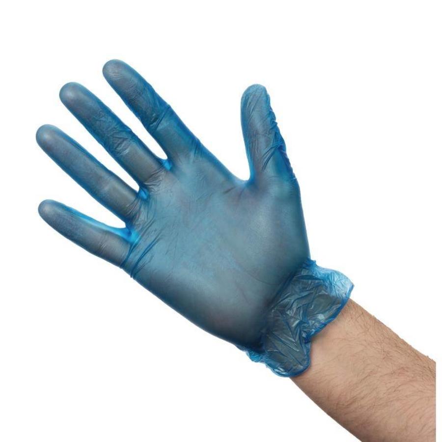 Gants en vinyle bleu | 3 formats