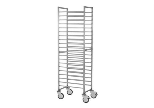  HorecaTraders Chariot à étagères avec guide 65 x 53 cm | 3 formats 