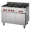 Gastro-M Gasherd mit eingebautem Backofen | 6 Brenner