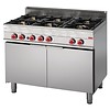 Gastro-M Gasherd mit Gasbackofen | 6 Brenner