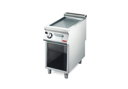  HorecaTraders Gas griddle, ribbed, with base | (W) 400 x (D) 700 x (H) 850mm 