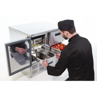 Refrigerated workbench stainless steel | 1 door and 2 drawers | 88x90x70cm