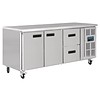 Polar Stainless steel workbench 2 doors / 2 drawers | 86 x 179.5 x 70 cm