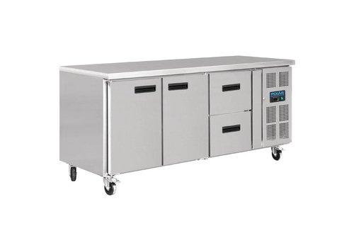  Polar Stainless steel workbench 2 doors / 2 drawers | 86 x 179.5 x 70 cm 