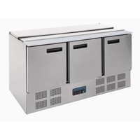 Saladette en acier inoxydable 3 portes 85x137x70 cm | 4 x 1/1 GN