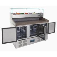 Comptoir de préparation de pizzas/sandwichs réfrigéré Polar | 368 litres