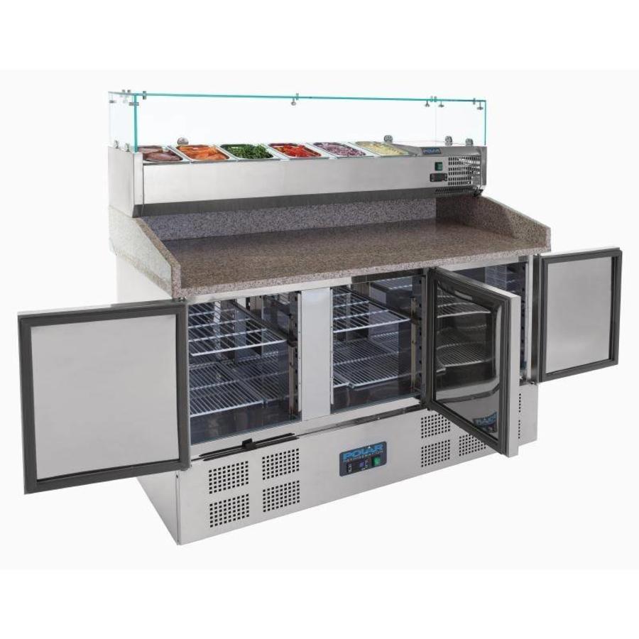 Comptoir de préparation de pizzas/sandwichs réfrigéré Polar | 368 litres