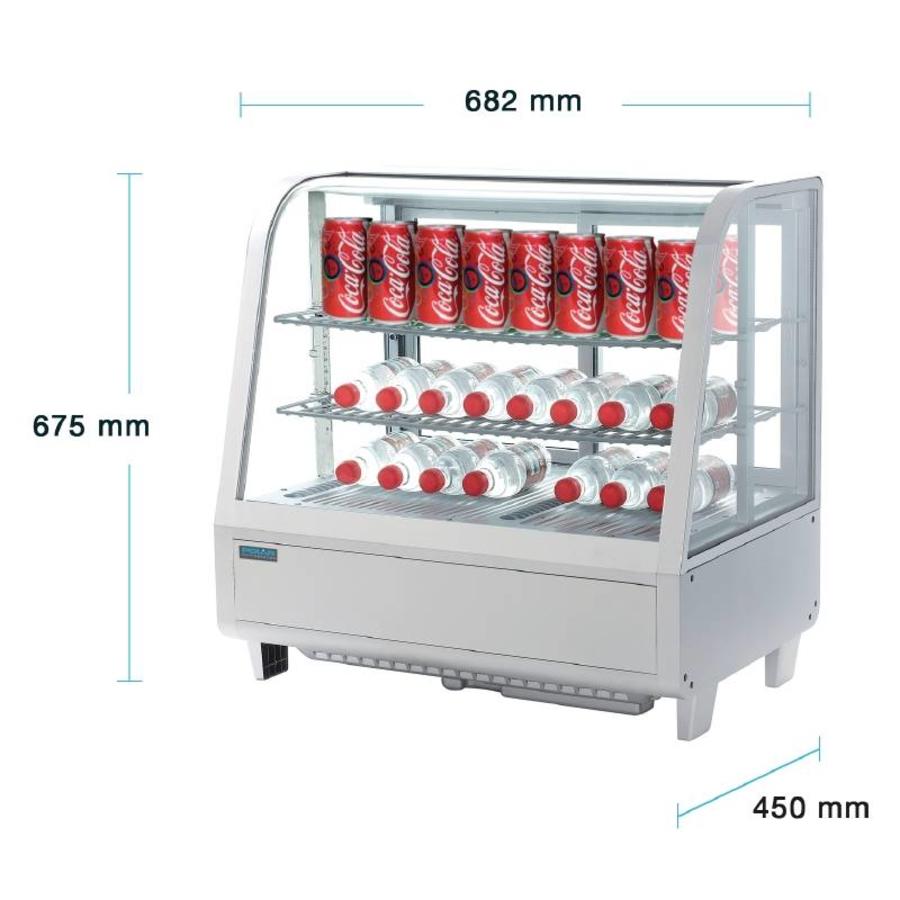 Gekoelde witte tafelvitrine 100 Liter