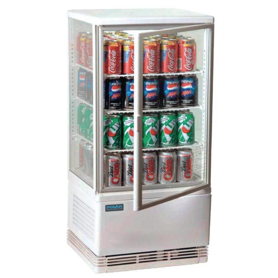 Energieeffizienter Vitrinenkühlschrank | 68L | Weiß