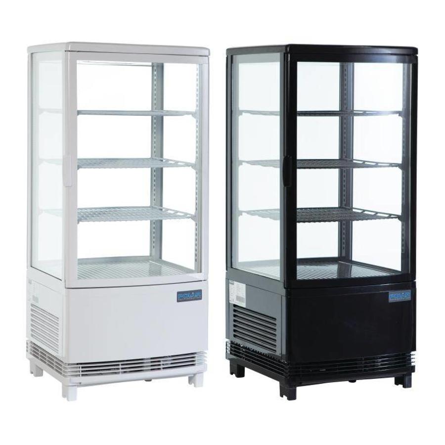 Vitrine à pâtisserie noire avec porte vitrée | 86 litres