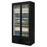 bar display with double sliding doors