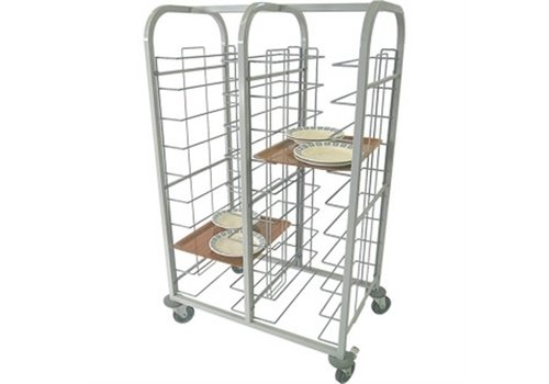  HorecaTraders Chariot à plateaux Double | Acier | 150(h)x110(l)x41(p)cm 