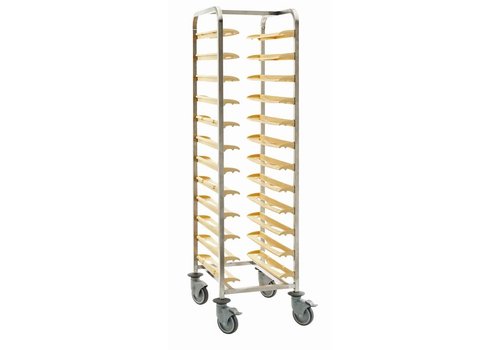  HorecaTraders Single Stainless Steel Tray Trolley | 169(h)x51(w)x64(d)cm 