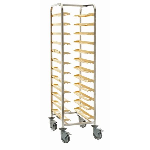  HorecaTraders Single Stainless Steel Tray Trolley | 169(h)x51(w)x64(d)cm 