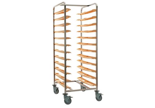  HorecaTraders Chariot à plateaux spacieux en acier inoxydable | 170(h)x62(l)x84(p)cm 