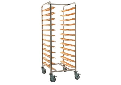  HorecaTraders Spacious stainless steel tray trolley | 170(h)x62(w)x84(d)cm 