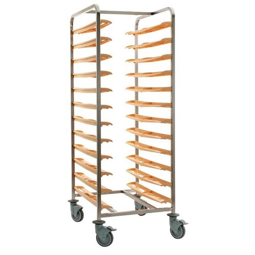  HorecaTraders Chariot à plateaux spacieux en acier inoxydable | 170(h)x62(l)x84(p)cm 