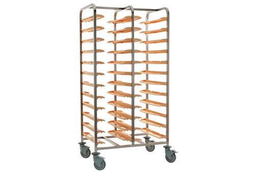  HorecaTraders Chariot à plateaux double en acier inoxydable | 169(h) x 93(l) x 64(p)cm 