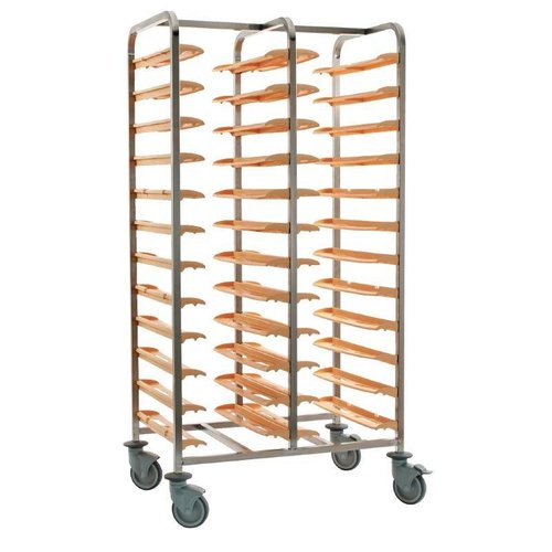  HorecaTraders Chariot à plateaux double en acier inoxydable | 169(h) x 93(l) x 64(p)cm 