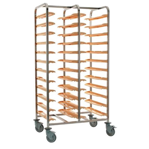  HorecaTraders Double Stainless Steel Tray Trolley | 169(h) x 93(w) x 64(d)cm 