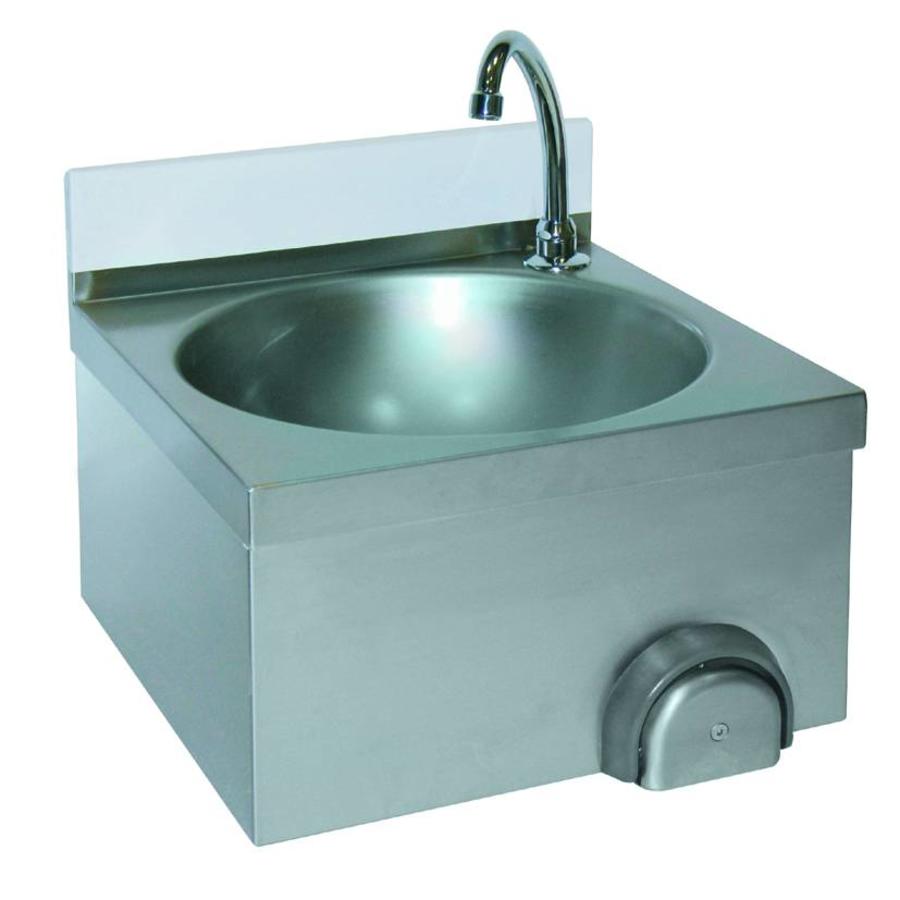 Lave-mains en acier inoxydable avec robinet | 40 x 40 cm