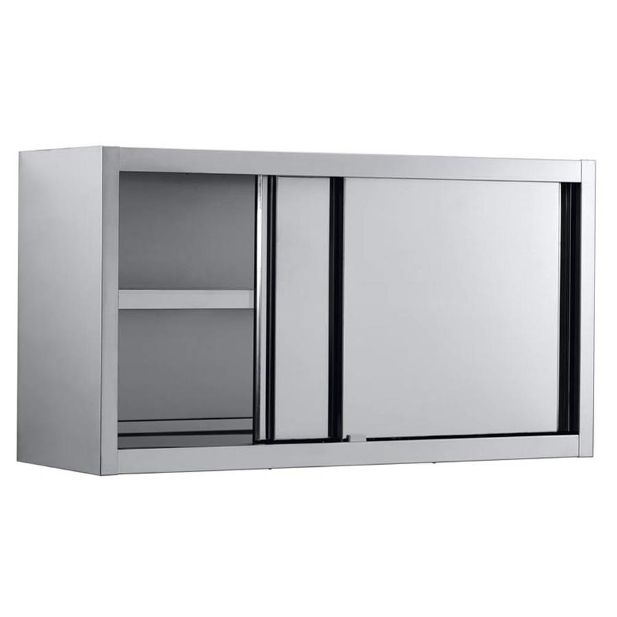 Edelstahl-Hängeschrank mit Schiebetüren 140x40x65 cm