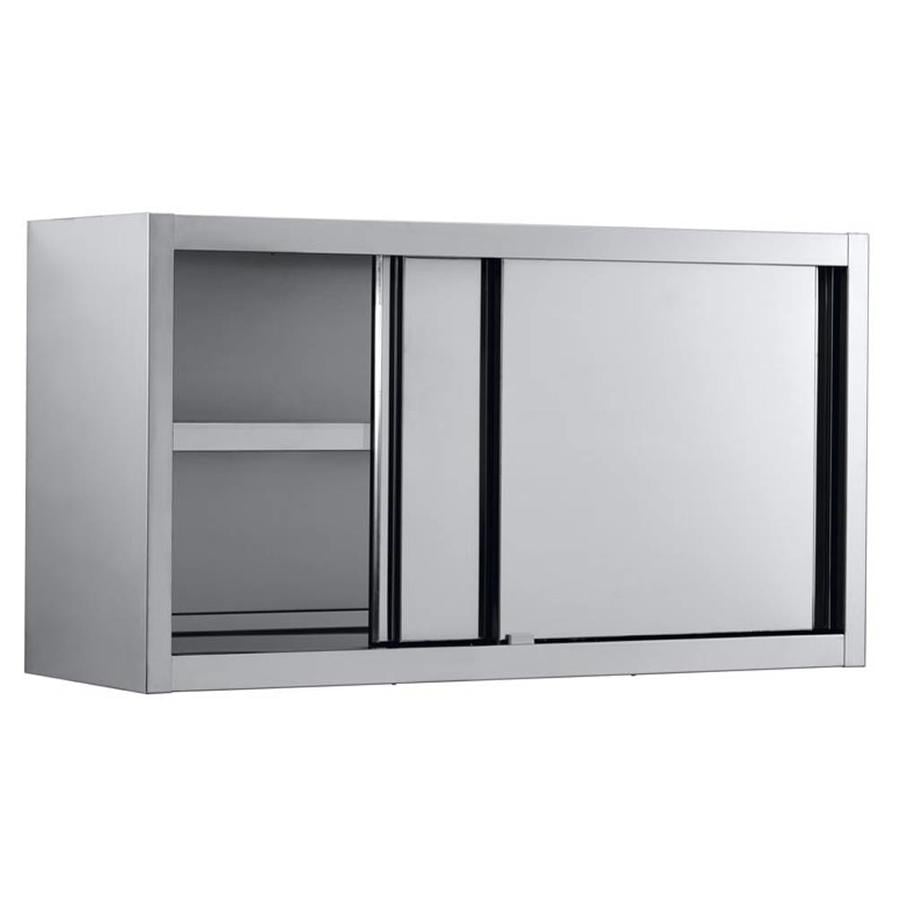 Stainless steel Wall cabinet with sliding doors 140x40x65 cm