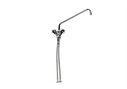  HorecaTraders Robinet mitigeur chromé | 2 boutons rotatifs 