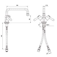 Robinet mitigeur à commande quart de tour | 2 leviers