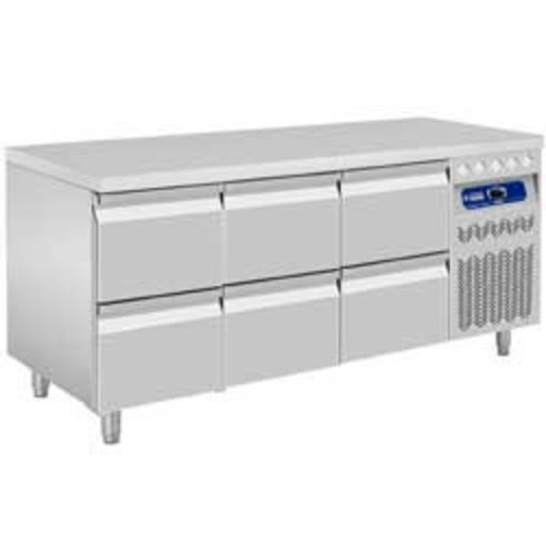  HorecaTraders Refrigerated workbench - 6 drawers - 175.5x70x (h) 85/90cm 