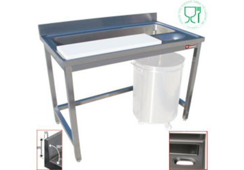  HorecaTraders Stainless Steel Sink with Workspace | 120x70x88 cm 