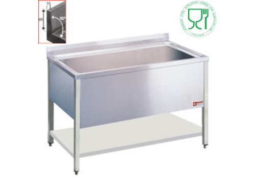  HorecaTraders Stainless Steel Sink | 1 Central sink | 136x50x40 cm 