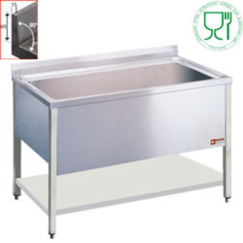  HorecaTraders Stainless Steel Sink | 1 Central sink | 136x50x40 cm 