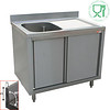 HorecaTraders Stainless Steel Sink | Sink Left | 140x70x88cm