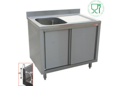  HorecaTraders Stainless Steel Sink | Sink Left | 140x70x88cm 