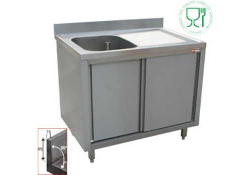  HorecaTraders Stainless Steel Sink | Sink Left | 140x70x88 cm 